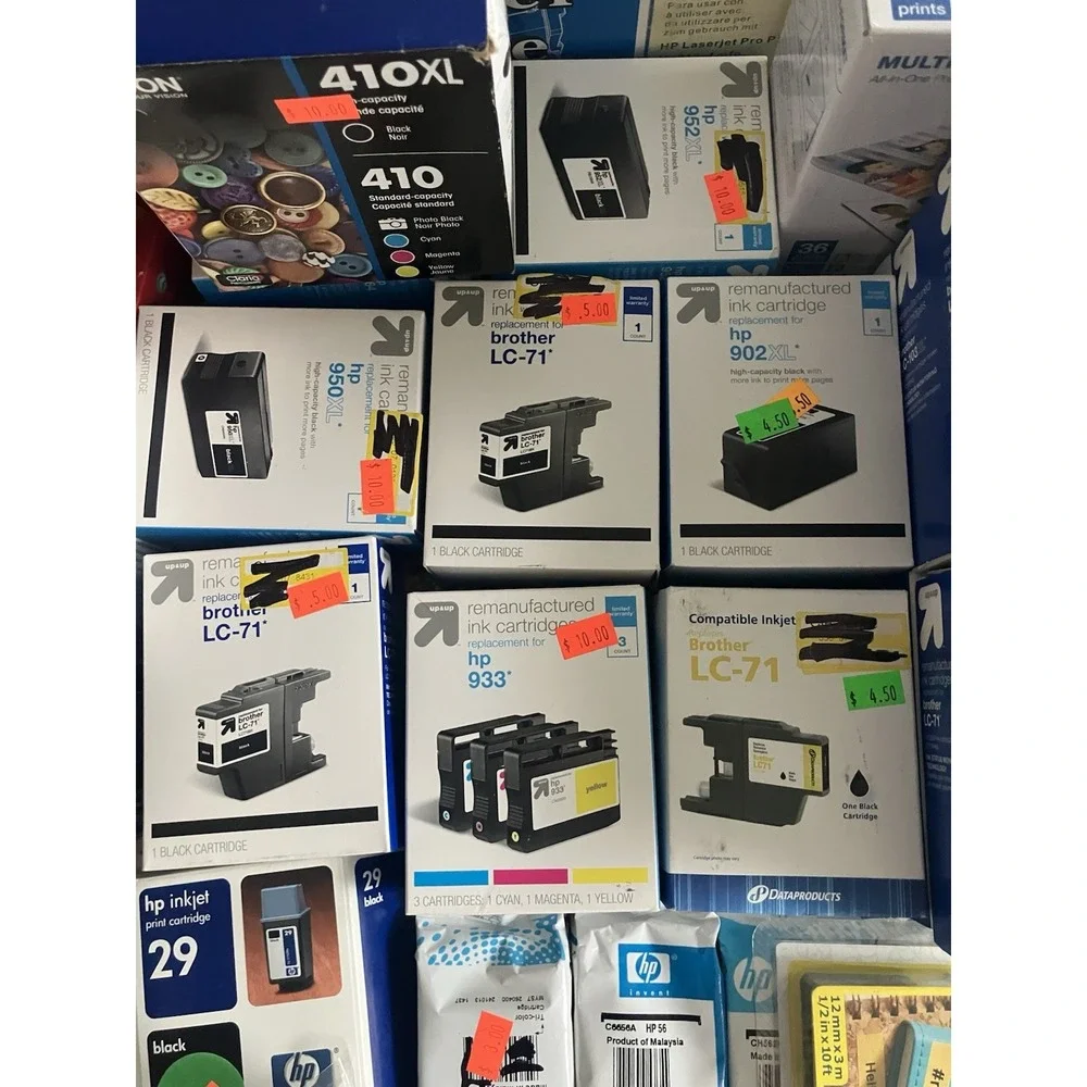 Mixed Lot of Epson, Brother & HP Printer Ink – New, Open Box & Lightly Used item